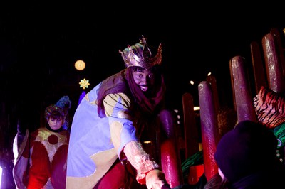 El Rei Baltasar, amb els nens i nenes de Lleida..