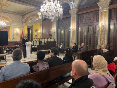 L'alcalde Larrosa ha clos l'acte de presentació de l'audiovisual.