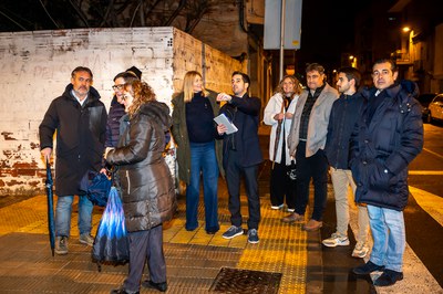 Durant la visita s'ha fet un recorregut nocturn per diferents carrers de Pardinyes.