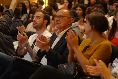 L'alcalde Miquel Pueyo i el regidor Ignasi Amor han assistit a l'estrena dels curtmetratges de Palma Produccions..