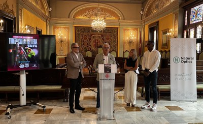 Intervenció del president del Força Lleida, Albert Aliaga, en la presentació del Trofeu Ciutat de Lleida a la Paeria..