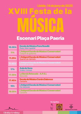 Programació plaça de la Paeria_Festa de la Música.