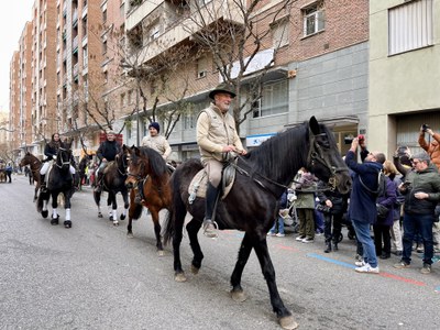 Cavalls desfilant per l'avinguda Blondel.
