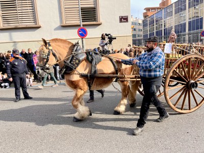 Carruatge amb la imatge de Sant Antoni Abat, recuperada enguany.