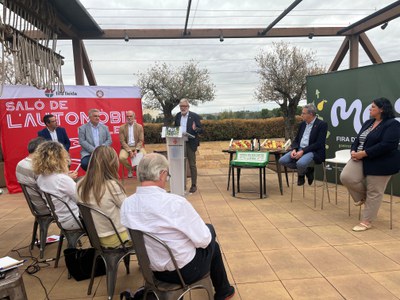 Larrosa en un moment de la presentació de la Fira MOS-Fira de Sant Miquel.
