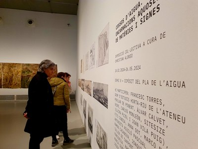 Visitants en la nova exposició a La Panera.