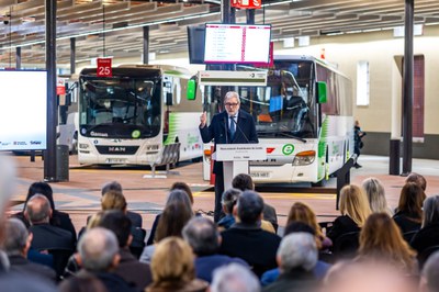 L'alcalde, Fèlix Larrosa, durant el seu parlament.