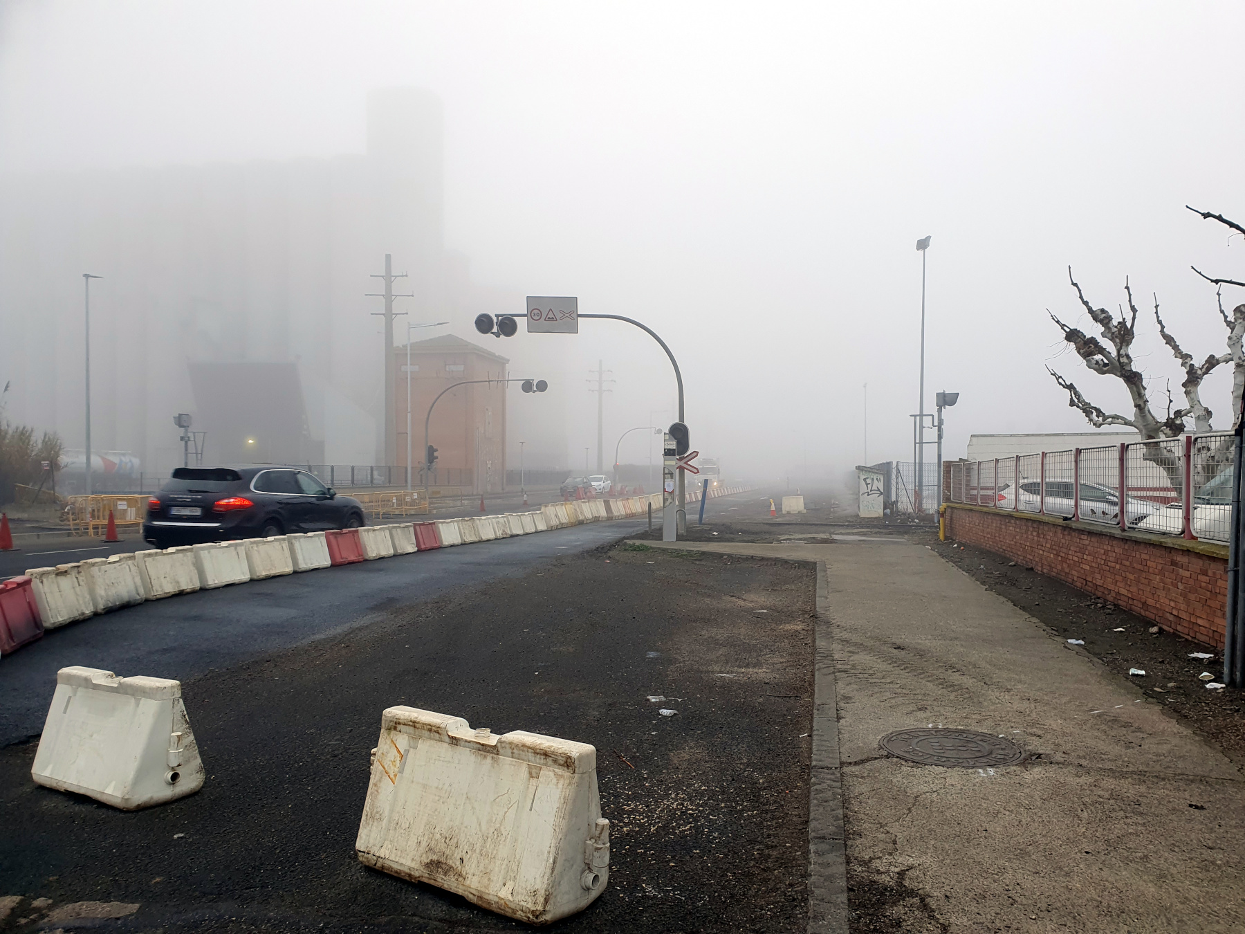 L'àrea de les obres, delimitada