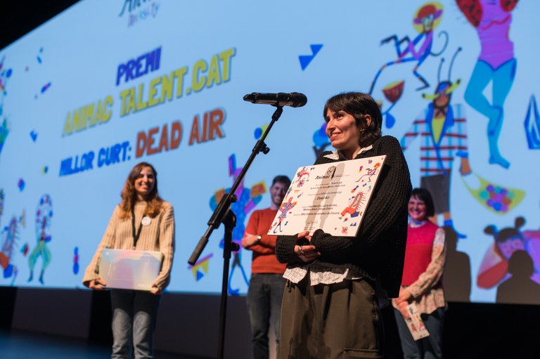 El premi Animac Talent.cat se l’ha emportat el curtmetratge de stop motion "Dead Air" (Espanya, 2023), de l’escola BAU, dirigit per Ronja Ehlers, Lucía Artiles de Urioste, Melissa Fabienne Klein i Ines Filipa Palma Martins.