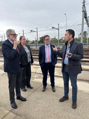 Un moment de la visita a les instal·lacions ferròviaries del Port.