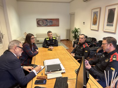 Reunió de Larrosa amb el comissari de la Regió Policial de Ponent, Josep Maria Estela, per establir sinergies conjuntes.