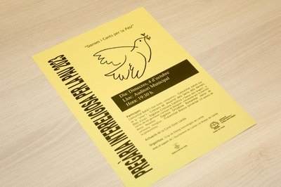 Full amb informació sobre la trobada per a la pregària interreligiosa d'aquest dimecres.