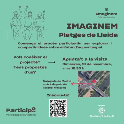 Imatge de l'Imaginem Platges de Lleida amb explicació i QR.