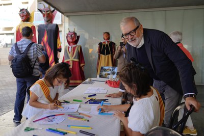 Visita a la plantada de gegants de la Festa Major de l'Ereta..