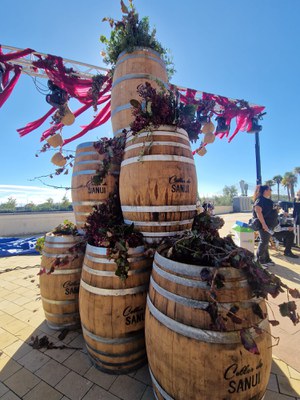 Detall ornamental de la festa, a la plaça de la Llotja.