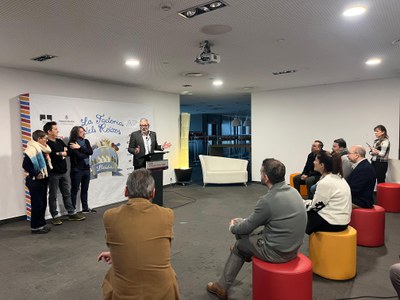 Fèlix Larrosa ha presentat la Factoria dels Reixos i la Cavalcada, acompanyat de Maica Artero, Ramon Molins i Antoni Tolmos, a la Llotja.