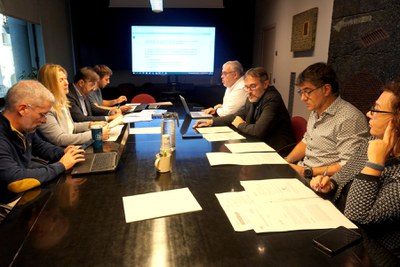La reunió de la comissió executiva, aquest matí a la seu de la regidoria d'Agenda Urbana.