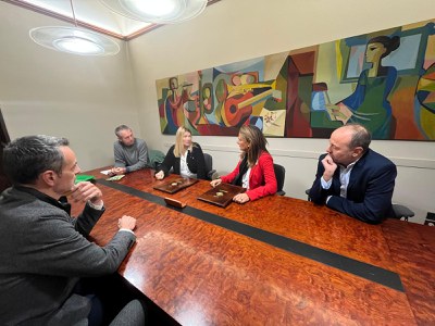 Un moment de la trobada entre la Paeria i Reale que s'ha celebrat aquest matí..