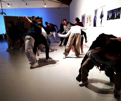 Un moment de l'activitat d'aquesta tarda al Centre d'Art la Panera.