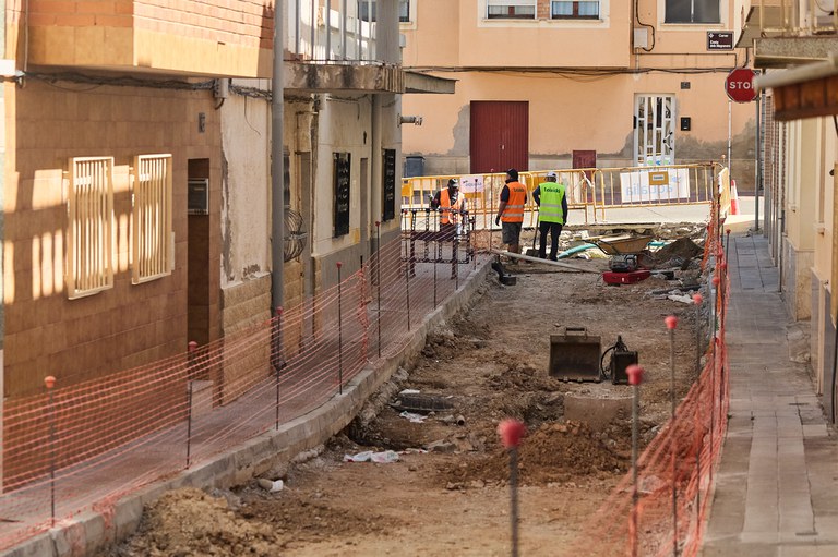 Vista del carrer Reial, on s'està actuant
