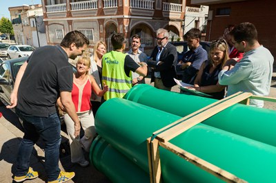 En la renovació de la xarxa d'aigua potable es faran anar aquestes canonades fetes amb polipropilè reciclat.