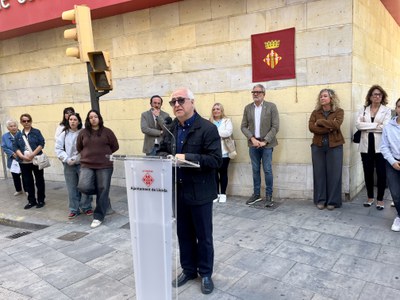 El doctor en Geografia i Història, Lluís Marc Herrera, durant l'acte commemoratiu.