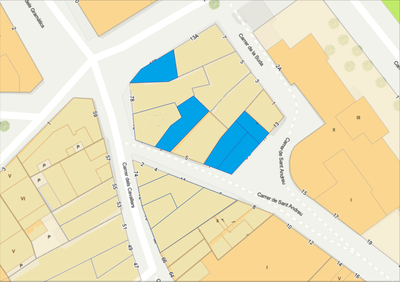 Plànol dels habitatges adquirits al Centre Històric.