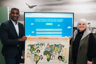 Presentació del mapa mural i del joc virtual de la Regidoria de Cooperació, per visibilitzar i defensar els drets humans de les dones ..