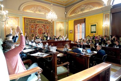 Una de les votacions que han tingut lloc en el ple d'avui.