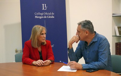 Reunió aquest divendres de la regidora de Persones Grans, Salut i Consum, Anna Miranda, amb el president del Col·legi Oficial de Metges de Lleida, Ra….