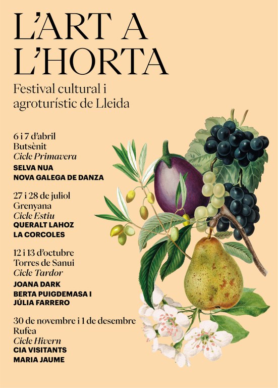 El festival l'Art a l'Horta tindrà lloc quatre caps de setmana a l'Horta de Lleida.