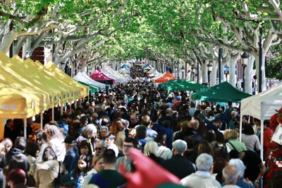 L'avinguda de Francesc Macià i la Rambla de Ferran han estat els centres neuràlgics de la diada de Sant Jordi.