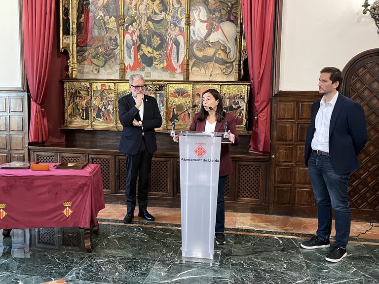 L'acte ha comptat amb la intervenció de la portaveu d'ERC, Jordina Freixanet