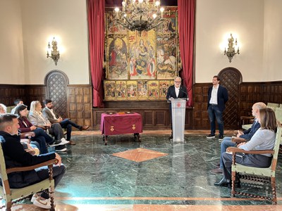 Un moment de la intervenció del paer en cap.