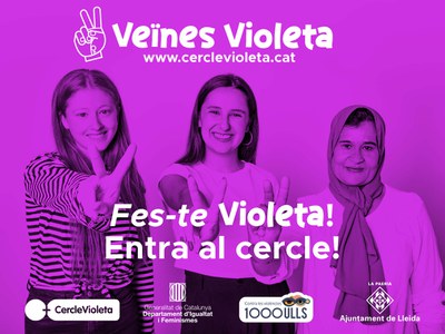 La Paeria incentiva el relleu generacional amb perspectiva de gènere amb la campanya Veïnes Violetes.  Idea, creativitat i direcció de la campanya, Neus Huguet..