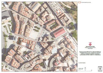 L'àrea delimitada és una illa de 1.622 m2, prop de la plaça del Dipòsit i de la plaça de Cervantes..