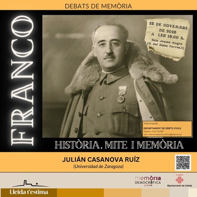 Cartell de la conferència “Franco: història, mite i memòria”.