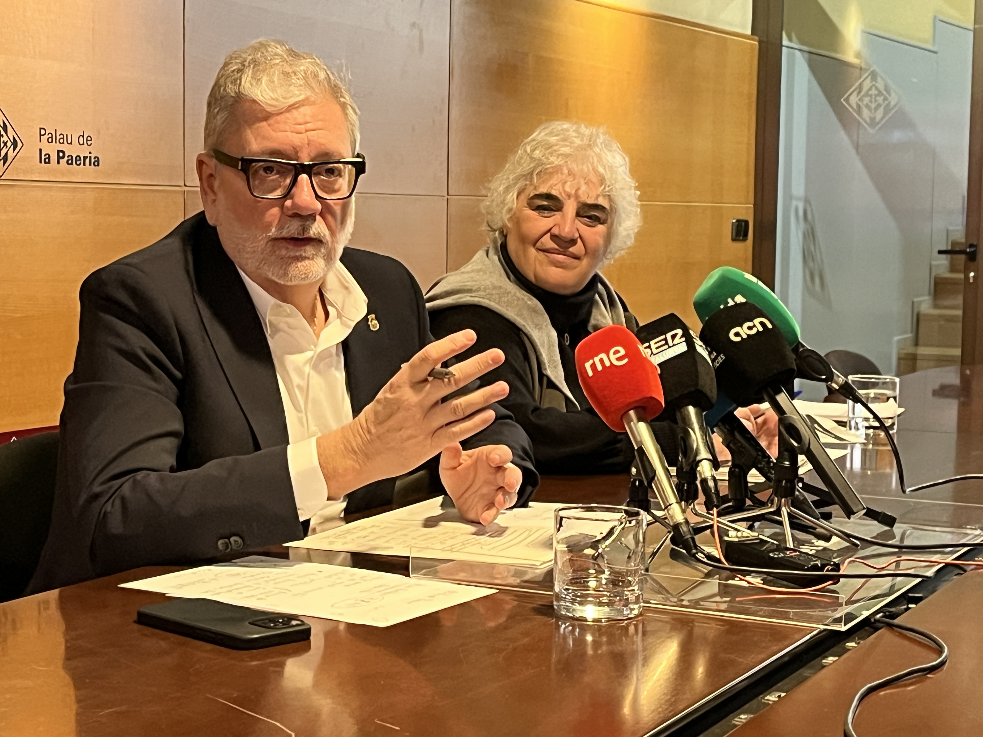 Un moment de la roda de premsa d'avui