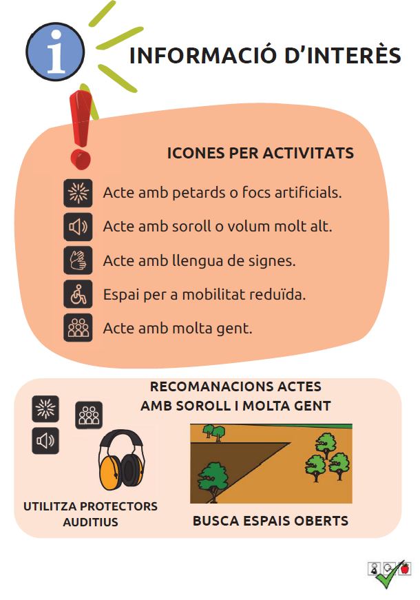 Una de les pàgines del programa de la Festa Major de Lleida 2025 en format de lectura fàcil.