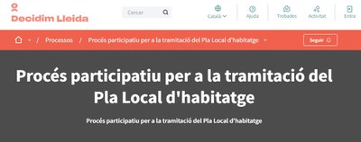 El procés participatiu estarà actiu, en línia, fins al 31 d’octubre..