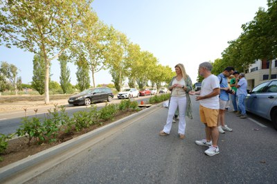 La nova imatge de la mitjana del passeig de l'Onze de Setembre, entre Fleming i Joc de la Bola..