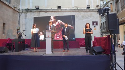 L'alcalde, Fèlix Larrosa, durant el seu parlament.