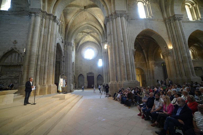 L’alcalde Miquel Pueyo ha ofert unes paraules sobre els vincles entre Lleida i València, de forma cultural, històrica, amb referències a la pagesia, a l’horta i a les tradicions