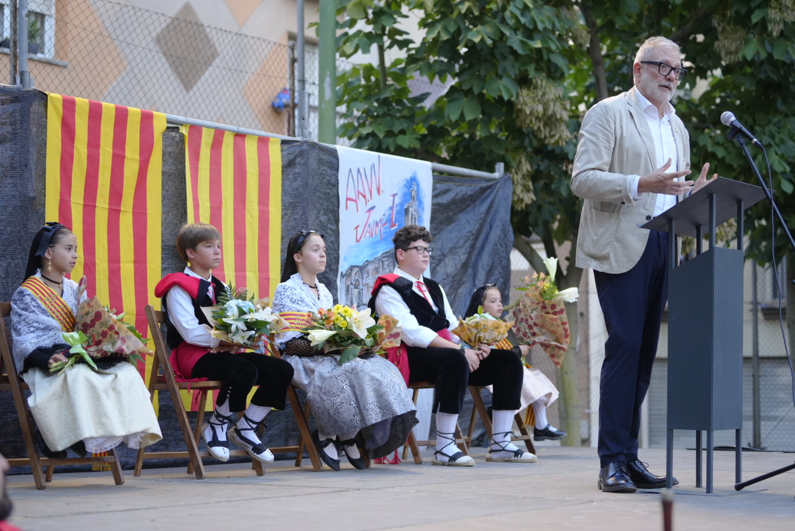 L'alcalde en un moment en què pronunciava el pregó