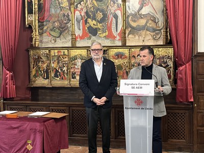 Garcia ha agraït el suport de la Paeria durant l'acte de signatura del conveni amb l'AEM.