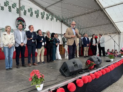 L'alcalde, Fèlix Larrosa, durant el seu parlament a la inauguració de la Feria de Abril.