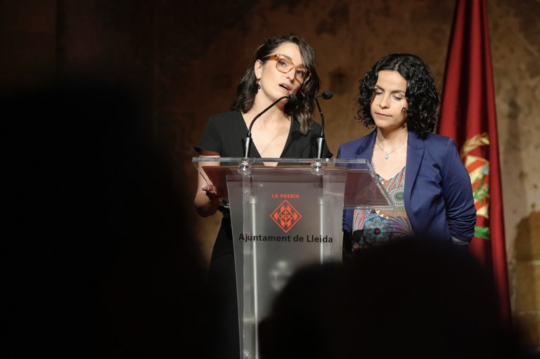 Les actrius protagonistes d’El sostre groc, Medalla d’Or de la ciutat de Lleida