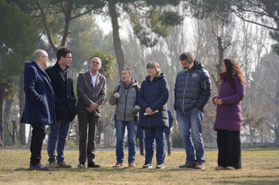 Un moment de la presentació del projecte de la Paeria per recuperar les Basses d'Alpicat, finançat pels Next Generation..