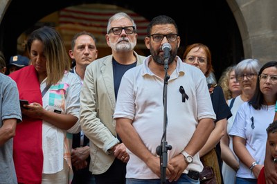 Un moment de la intervenció del portaveu del col·lectiu marroquí de Lleida.