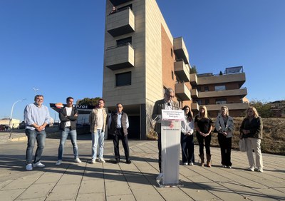 L'alcalde, Fèlix Larrosa, durant la inauguració.